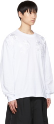 sacai White Embroidered Long Sleeve T-Shirt