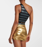 Balmain B metallic jersey beach cover-up