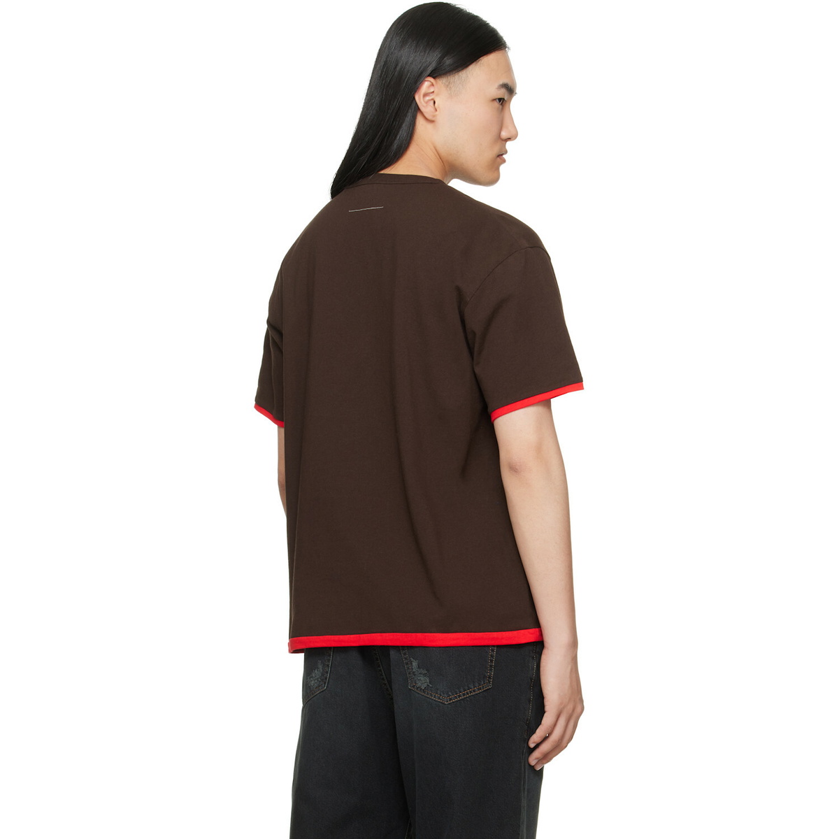 MM6 Maison Margiela Brown Cotton Reversible T-shirt