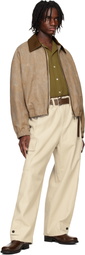 System Off-White Cotton Binded Cargo Pants