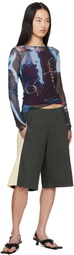Serapis Black Shining Gem Tight Mesh T-Shirt
