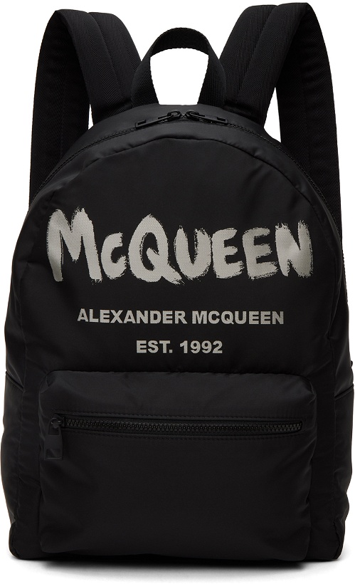 Photo: Alexander McQueen Black Graffiti Metropolitan Backpack