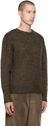 AMOMENTO Brown Crewneck Sweater