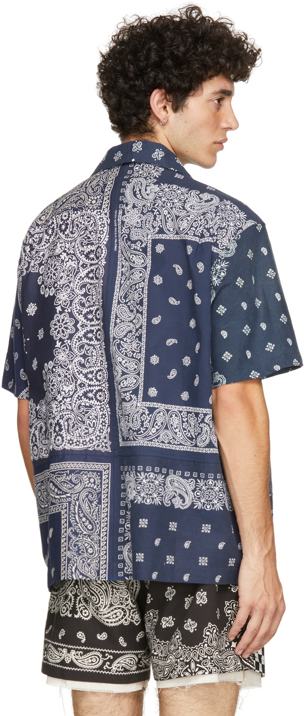 Children of the Discordance Navy Vintage Bandana Patchwork Short Sleeve  Shirt