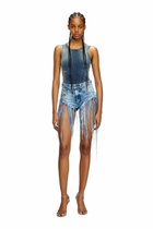 Diesel Shorts in distressed fringed denim - Shorts Womens in Blue