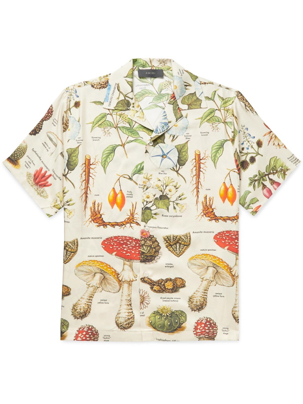 Photo: AMIRI - Camp-Collar Printed Silk-Twill Shirt - Neutrals