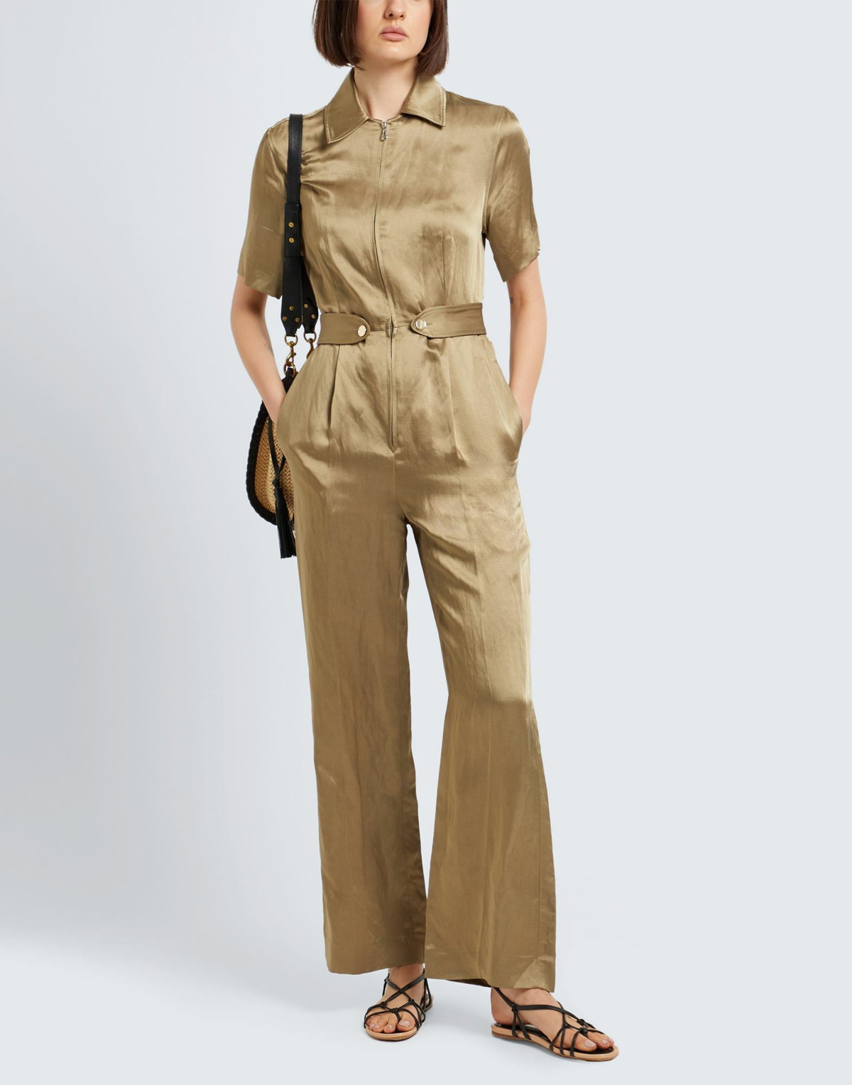 Sandro Womens Jumpsuit Military in Green