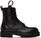 Dolce & Gabbana Black Hardware Lace-Up Boots