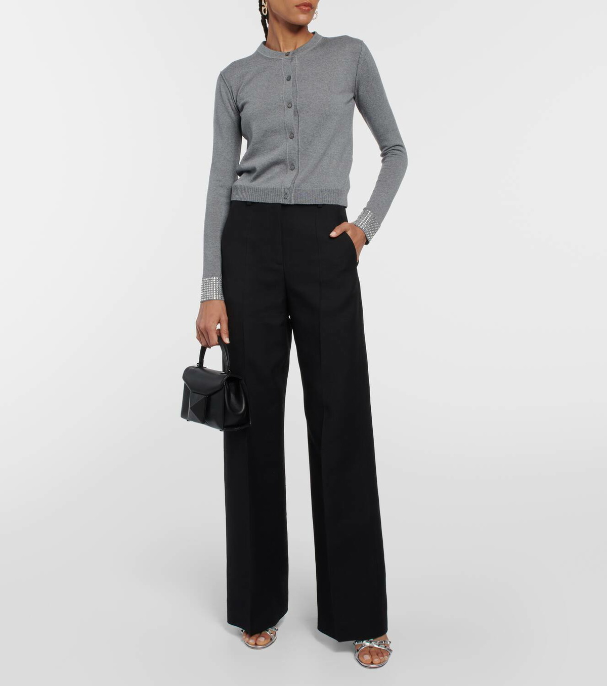 Chez Valentino Embroidered Wool Cardigan