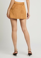 Aexae Suede Mini Skirt Camel