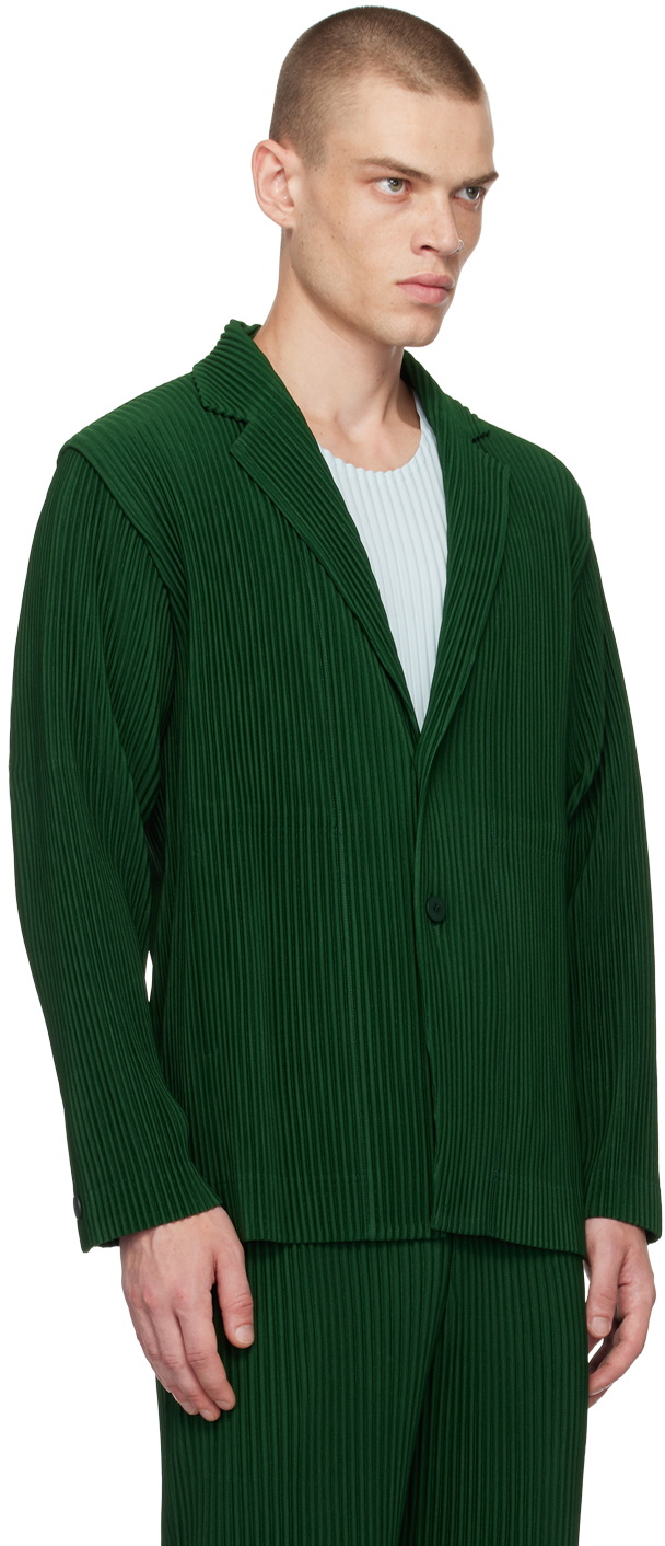 HOMME PLISSÉ ISSEY MIYAKE Green Tailored Pleats 1 Blazer