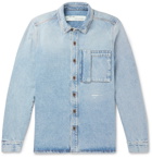 Off-White - Logo-Print Denim Shirt - Blue