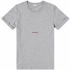 Saint Laurent Men's Archive Logo T-Shirt in Grey Marl