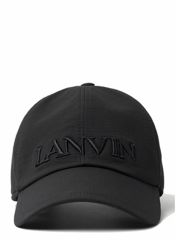 Photo: Lanvin - Logo Embroidery Baseball Cap in Black