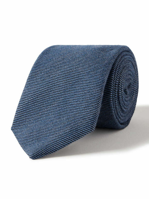 Photo: Canali - 8cm Ribbed Wool and Silk-Blend Tie