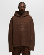 Honor The Gift Script Embroidered Hoodie Brown Hoodies