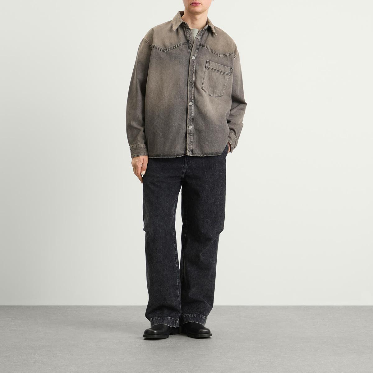 Won Hundred Men's Zayne Denim Overshirt in Tintet Grey