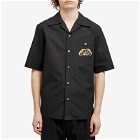 Alexander McQueen Men's Seal Logo Hawaiian Shirt in Black
