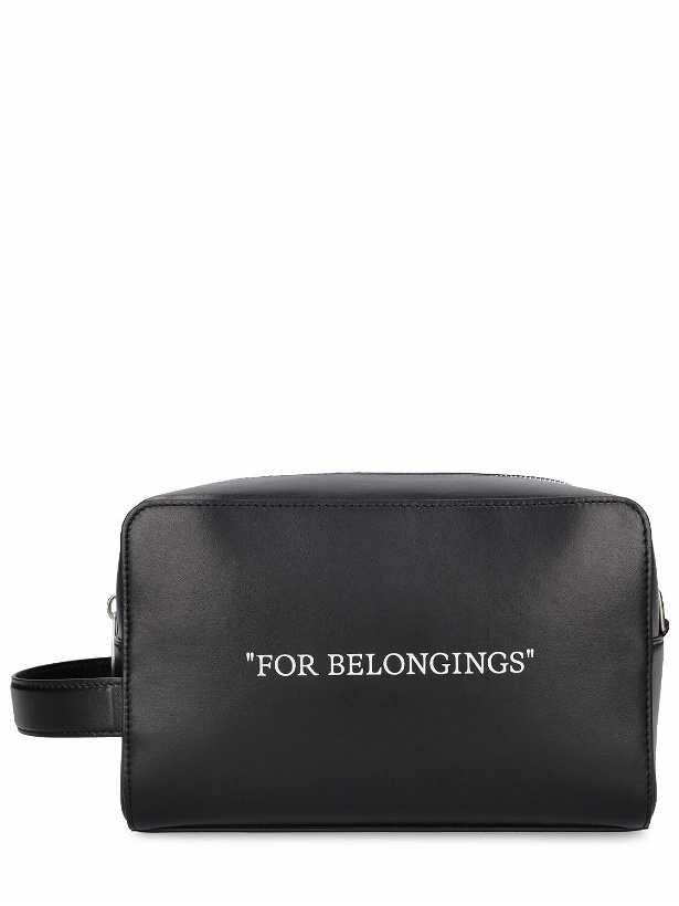 Photo: OFF-WHITE - Quote Bookish Leather Toiletry Bag
