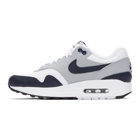 Nike White and Grey Air Max 1 LV8 Sneakers