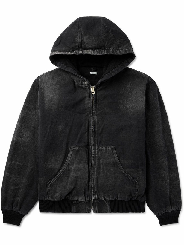 Photo: A.PRESSE - Cotton, Hemp and Silk-Blend Canvas Hooded Jacket - Black
