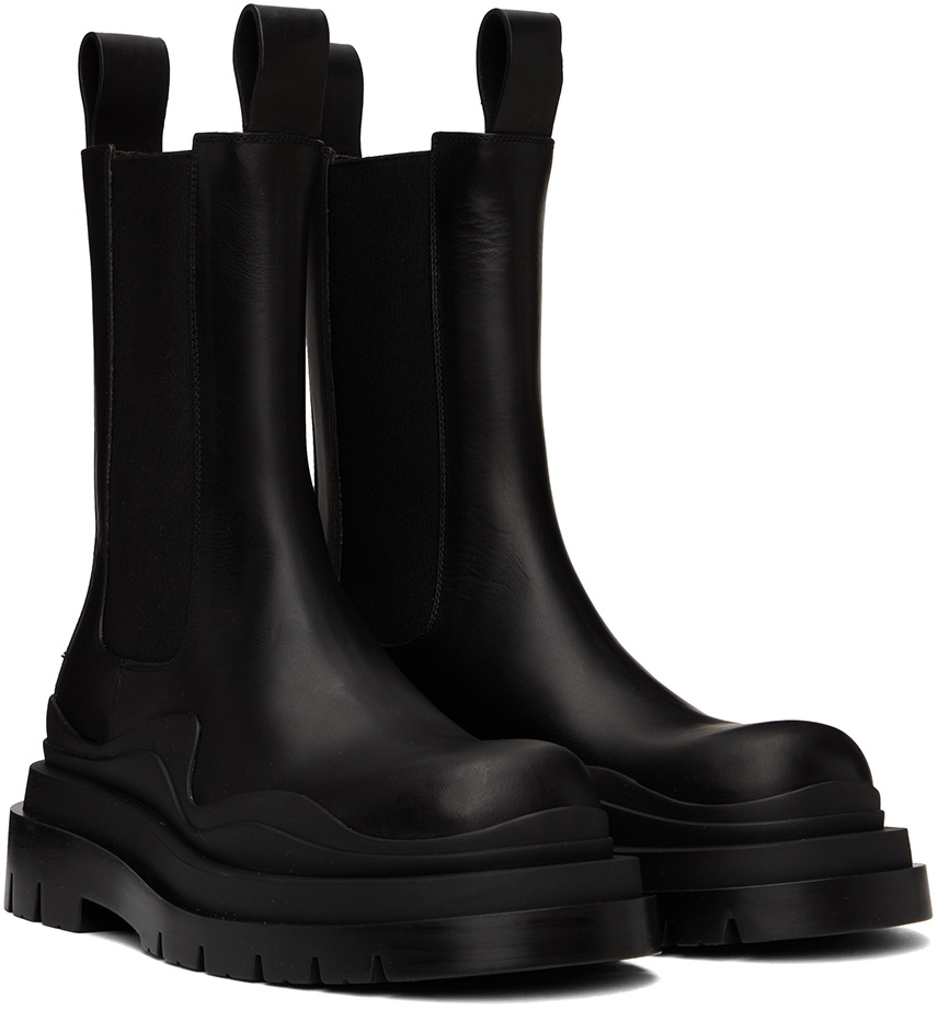 Bottega Veneta Black Tire Chelsea Boots Bottega Veneta