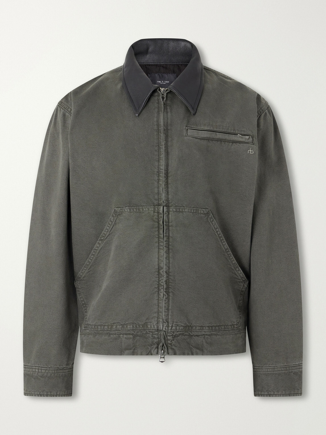 Rag & Bone - Leather-Trimmed Cotton-Canvas Jacket - Green