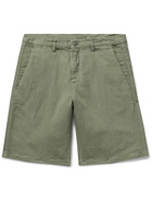 MASSIMO ALBA - Slim-Fit Linen and Cotton-Blend Shorts - Green