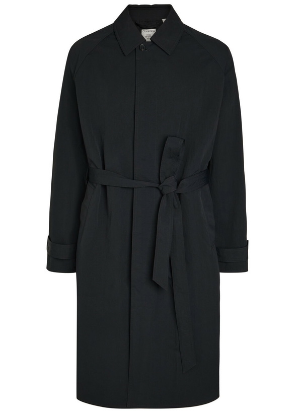 Photo: Calvin Klein Belted Nylon Trench Coat Black