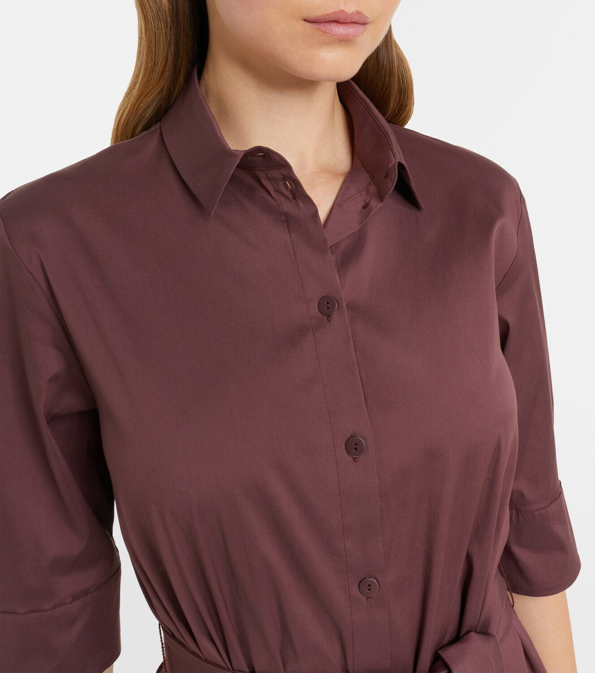 Max Mara Cognac cotton-blend midi dress