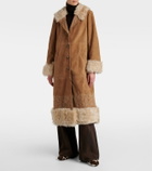 Rixo Cienna embroidered suede coat