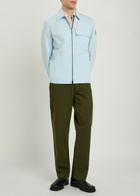 Belstaff Logo-appliquéd Cotton-blend Overshirt Light Blue