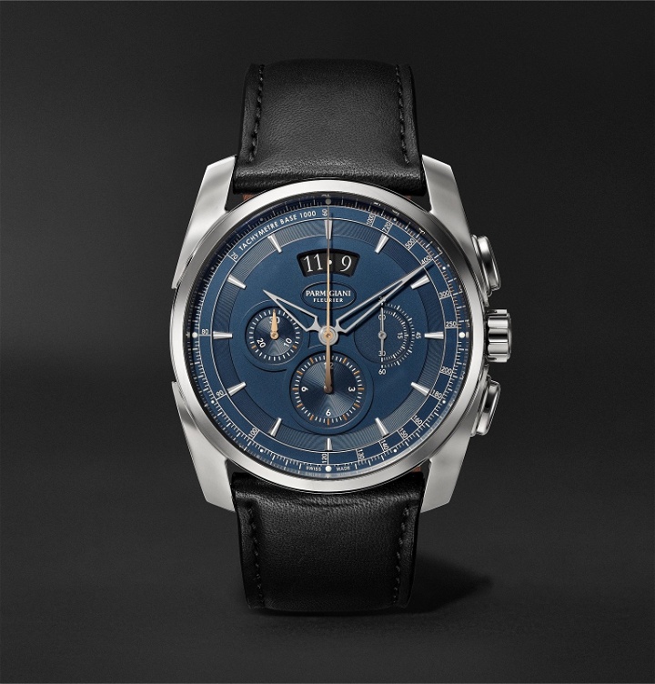 Photo: Parmigiani Fleurier - Tonda Metrographe 40mm Stainless Steel and Leather Watch, Ref. No. PFC274-0002500-XC1442 - Blue
