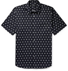 Theory - Virsko Polka-Dot Cotton-Blend Poplin Shirt - Navy