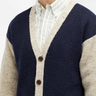 Country Of Origin Men's Regent Panel Knit Cardigan in Navy