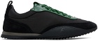 Ferragamo Black & Green Patent Leather Trim Sneakers