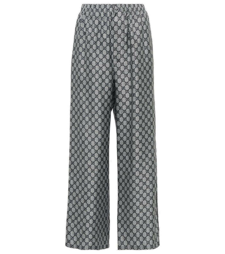 Photo: Gucci GG silk twill wide-leg pants