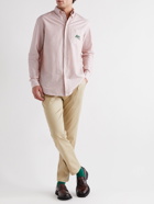 Etro - Button-Down Collar Logo-Embroidered Striped Cotton Shirt - Pink