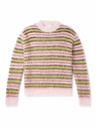 Marni - Striped Mohair-Blend Sweater - Pink