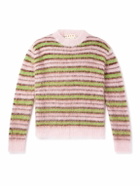 Marni - Striped Mohair-Blend Sweater - Pink