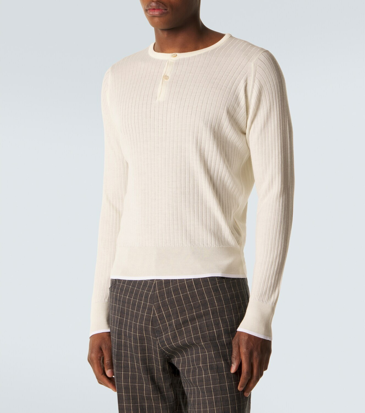 Wales Bonner Nile wool and cotton Henley shirt
