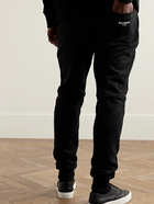 Balmain - Slim-Fit Tapered Panelled Ribbed Cotton-Jersey Sweatpants - Black