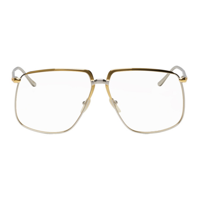 Photo: Gucci Gold and Silver Metal 80s Glasses