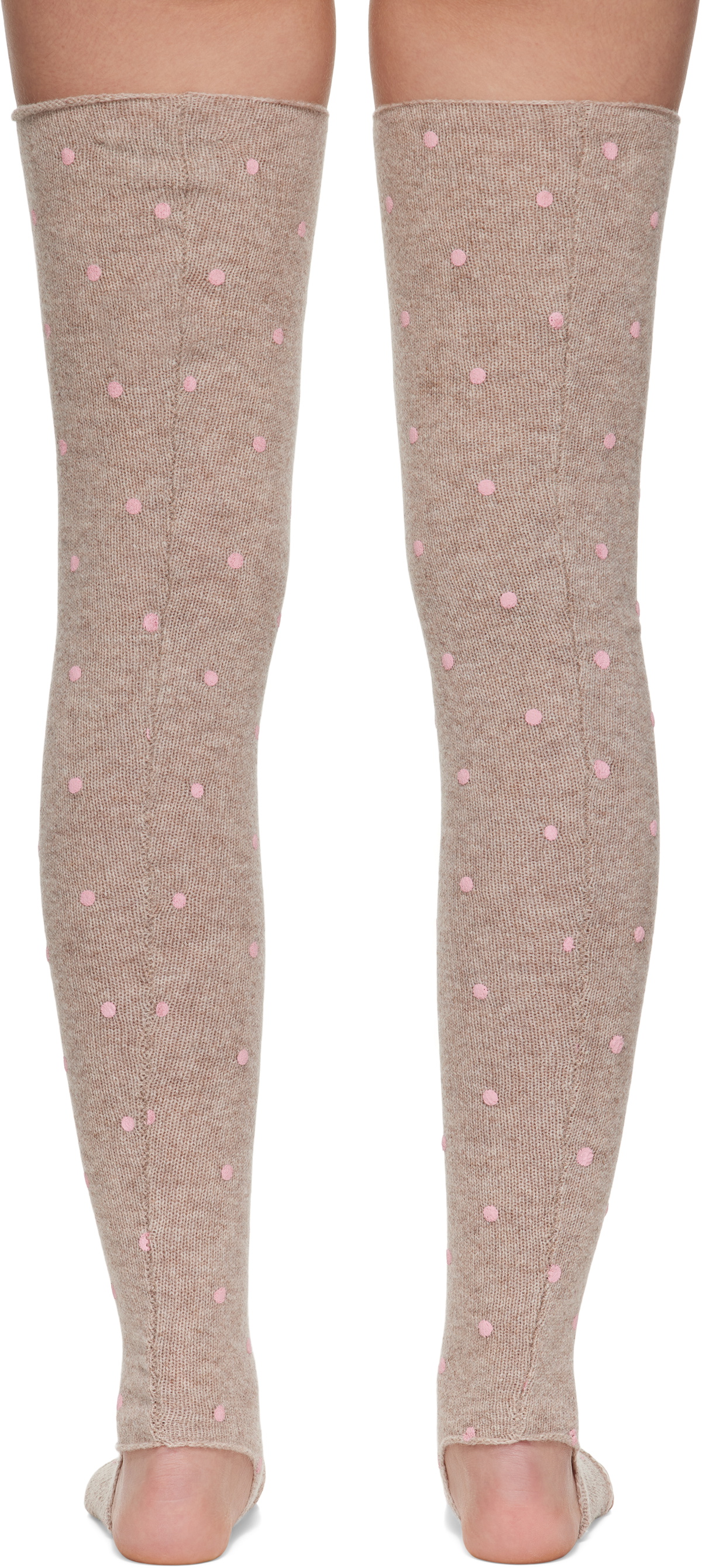 Ashley Williams Brown Knit Toeless Socks