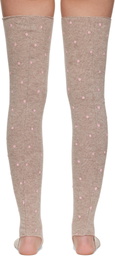 Ashley Williams Brown Knit Toeless Socks