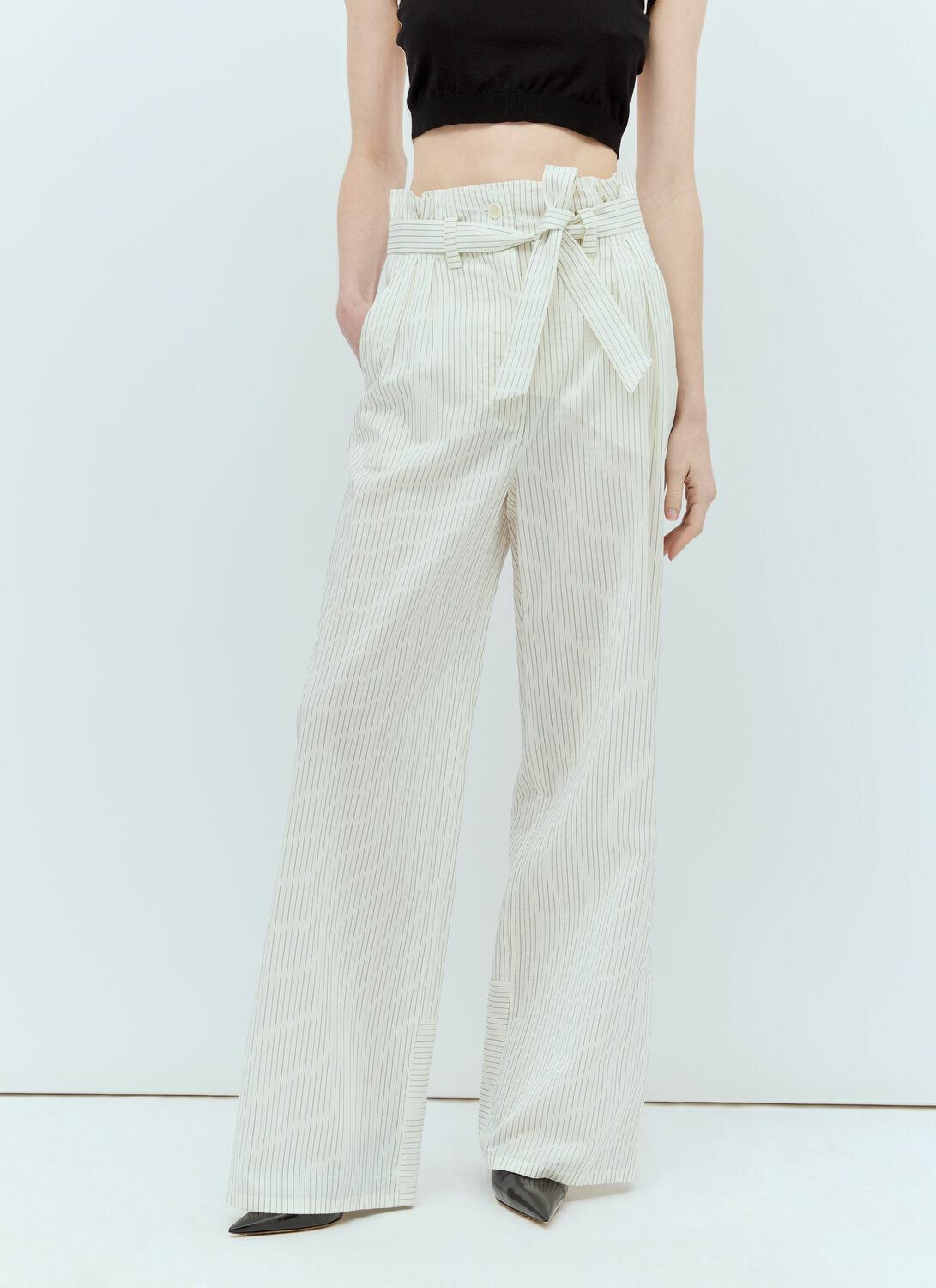 Max Mara Pinstriped Canvas Pants