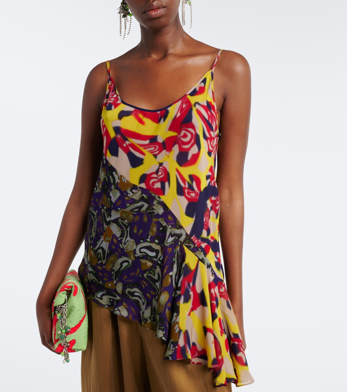 Dries Van Noten Printed asymmetric top