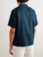 Theory - Noll Camp-Collar Linen Shirt - Blue