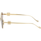 LOEWE Gold Anagram Hexagonal Sunglasses