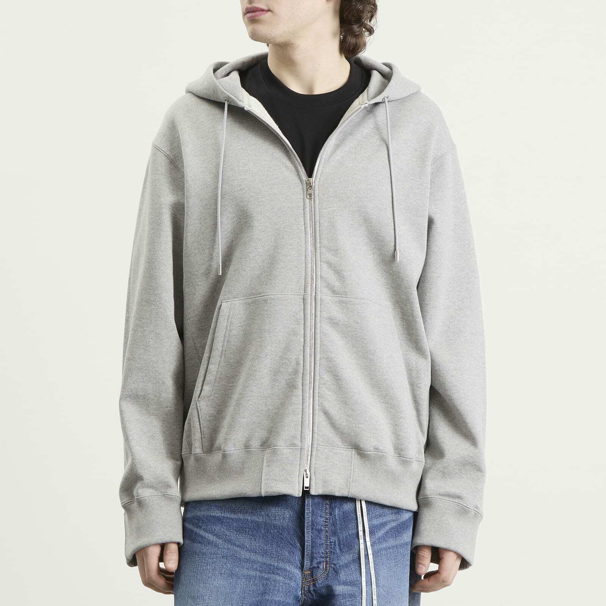 MASTERMIND WORLD Men's OG Embroidery-Ish Zip-Up Hoodie in Top Grey